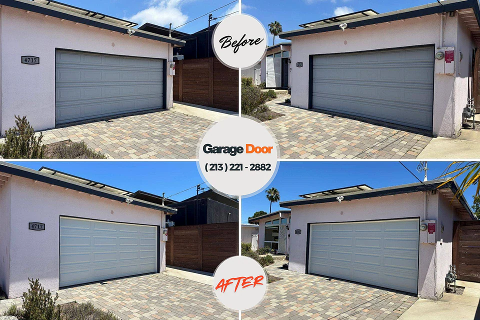 Before and after: garage door repair Lincoln Park, NY